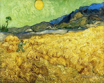 Campo de trigo con Reaper y Sol Vincent van Gogh Pinturas al óleo